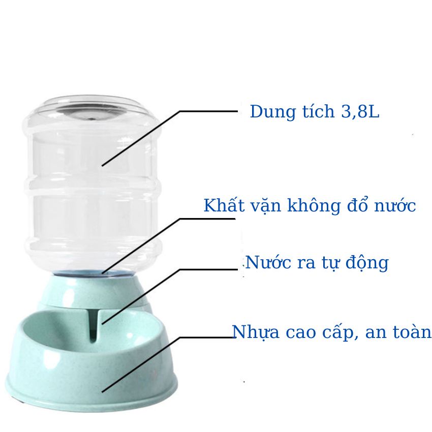 Bình nước, thức ăn tự động cho chó mèo cao cấp Cưng Store CS16 đựng nhiều nước tự đổ nước cho chó