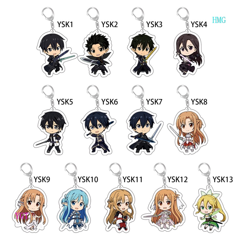 Móc Khóa Nhân Vật Anime Sword Art Online Hai Mặt Bằng Acrylic Trong Suốt