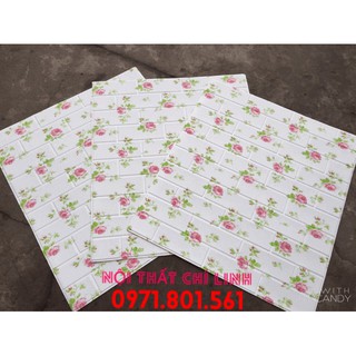 HÓT !!  ĐỘ DÀY 4mm XỐP DÁN TƯỜNG in hình hoa hồng || - NỘI THẤT CHÍ LINH