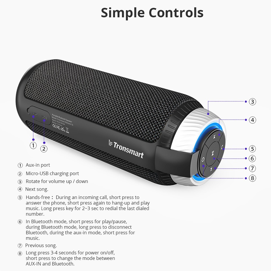 [Mã 159ELSALE hoàn 7% đơn 300K] Loa Bluetooth Tronsmart Element T6 25Wat