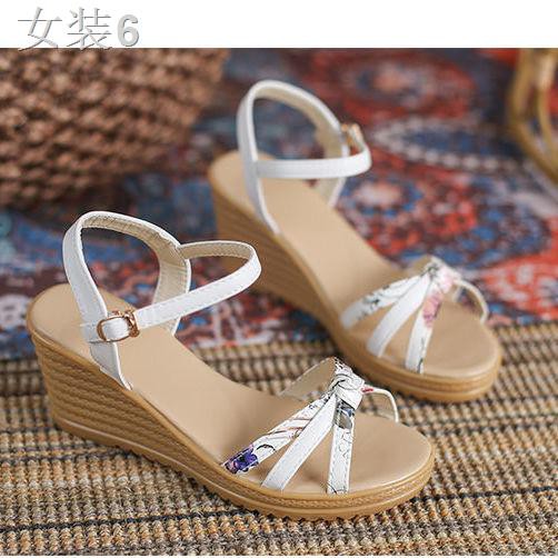 ☂2021 Dép nêm mùa hè Thời trang Hàn Quốc Giải trí thoải mái Một từ Delta Bổ sung Giày Mẹ Nữ