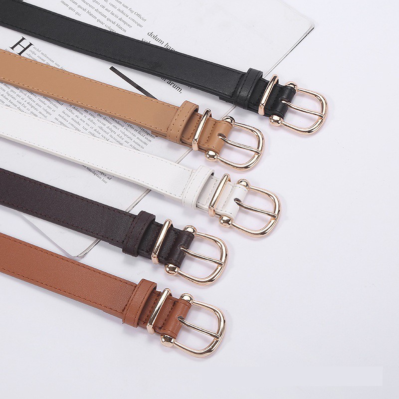 Thắt lưng nữ mặt kim vàng phong cách Hàn Quốc bản 2.8cm (Hỗ trợ bấm lỗ, cắt dây) TL093 - Thắt Lưng Giá Tốt