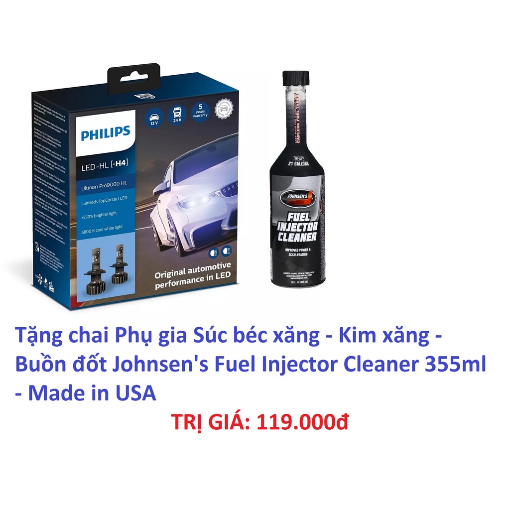 Đèn pha Philips Ultinon LED Pro9000 Chân H4-H7-H11-HB3/4-HIR2-HS1-13,2V/18W