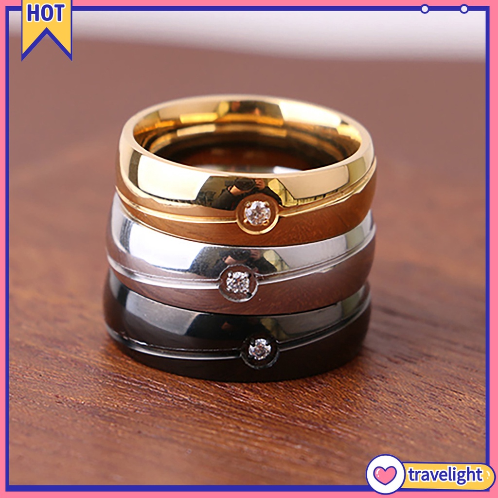 (Travelight) Nhẫn Cưới Thép Titan Thời Trang Unisex