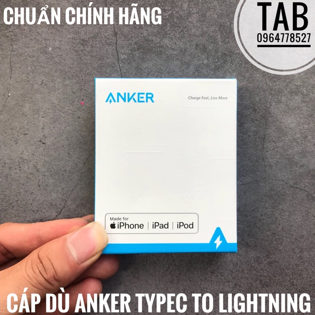 Cáp Dù Anker PowerLine+ II UsbC to Lightning 0,9m Có Hộp - A8652 (Bảo Hành 18T)