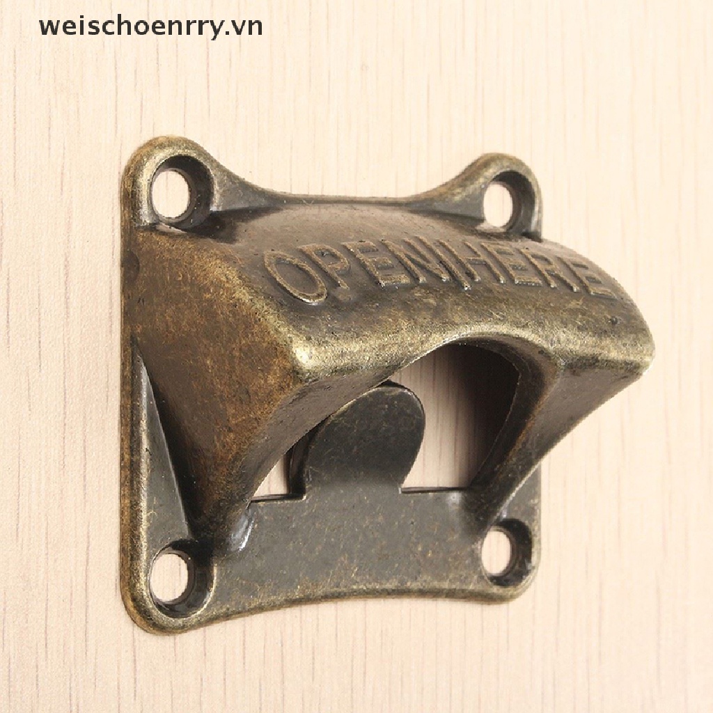 WW Vintage Bronze Wall Mounted Opener Wine Beer Soda Glass Cap Bottle KitchenOpener WW