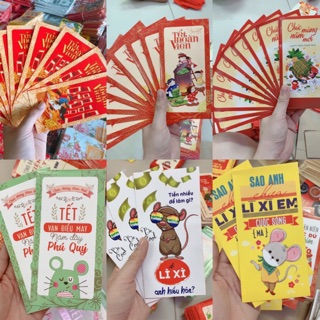 [ hàng chụp] combo 10 bao lixi tết khổ lớn