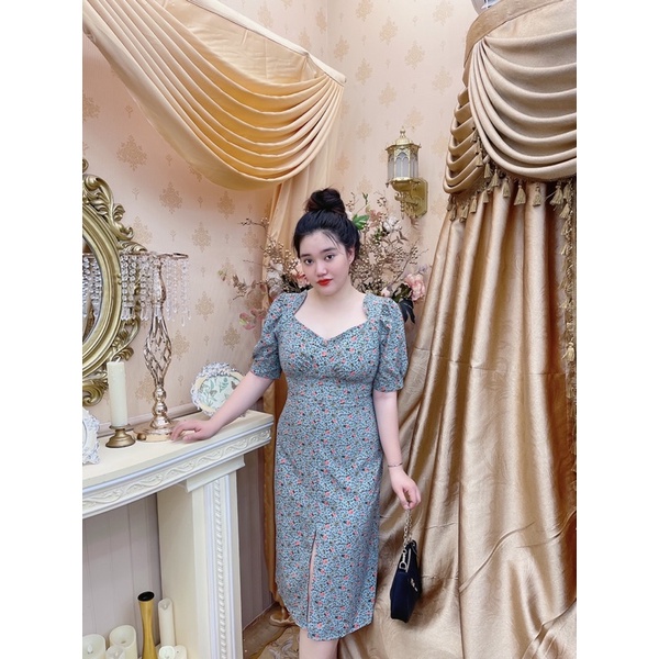 Đầm xẻ hoa Bigsize