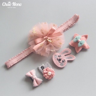 Set băng đô kẹp tóc bé gái 5 món (nhiều mẫu)