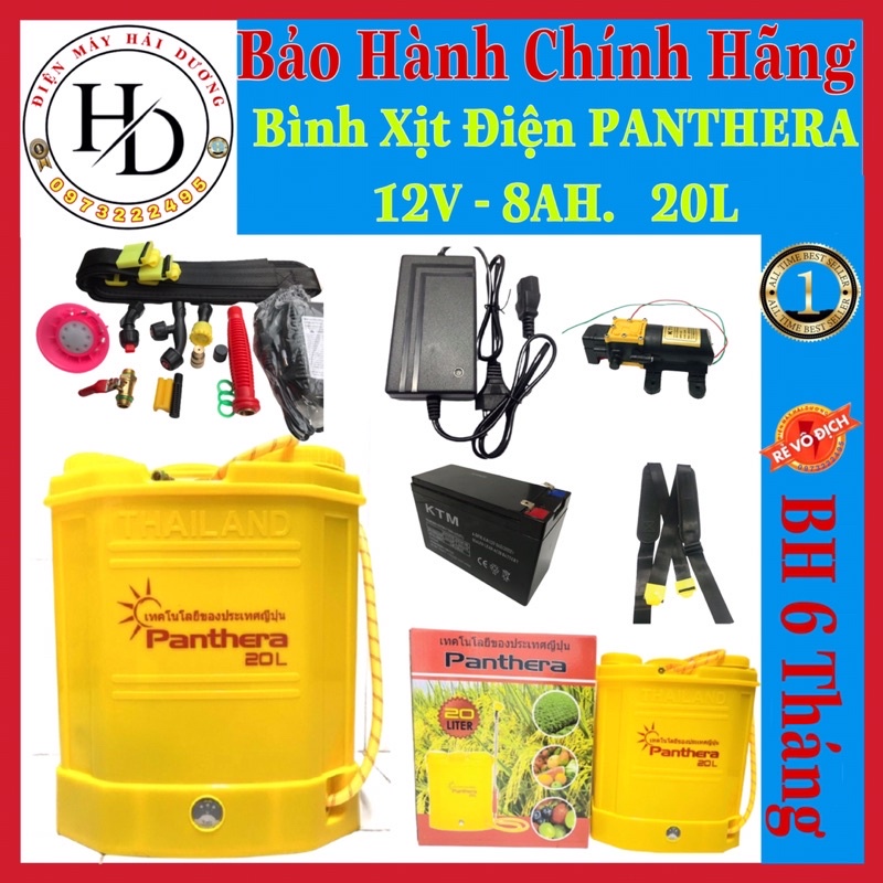 Bình phun thuốc khử khuẩn.Bình xịt điện ( 1 bơm ) PANTHERA 20L 12V-8AH (1 Bơm) Công Nghệ ThaiLan | BH 6T |