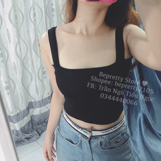 Áo croptop 2 dây bản lớn