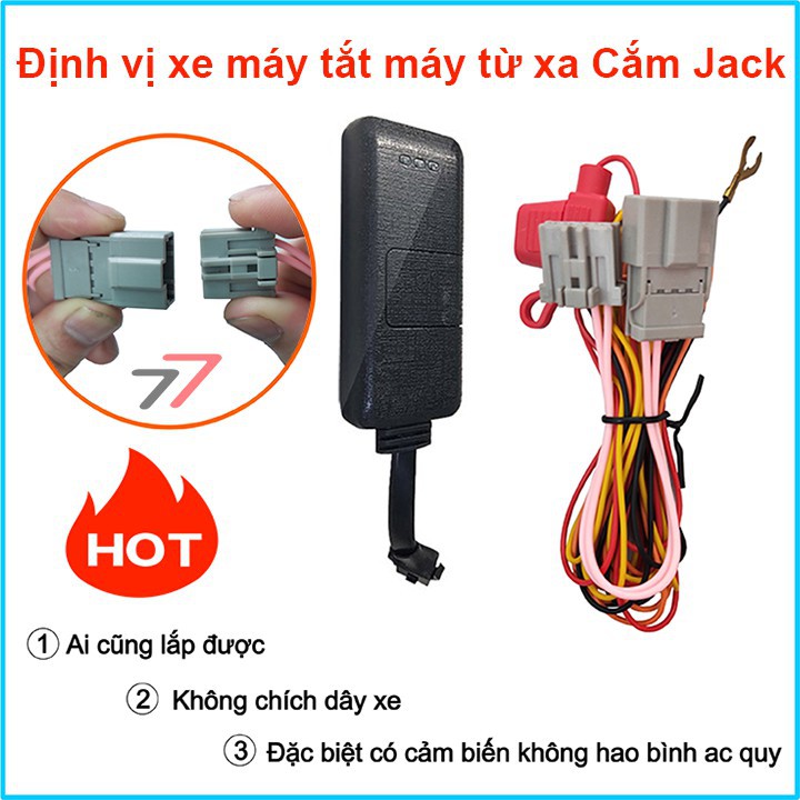 Rắc cắm lắp rơ le điều khiển tắt máy xe cho thiết bị định vị Gps (Không cần cắt dây)