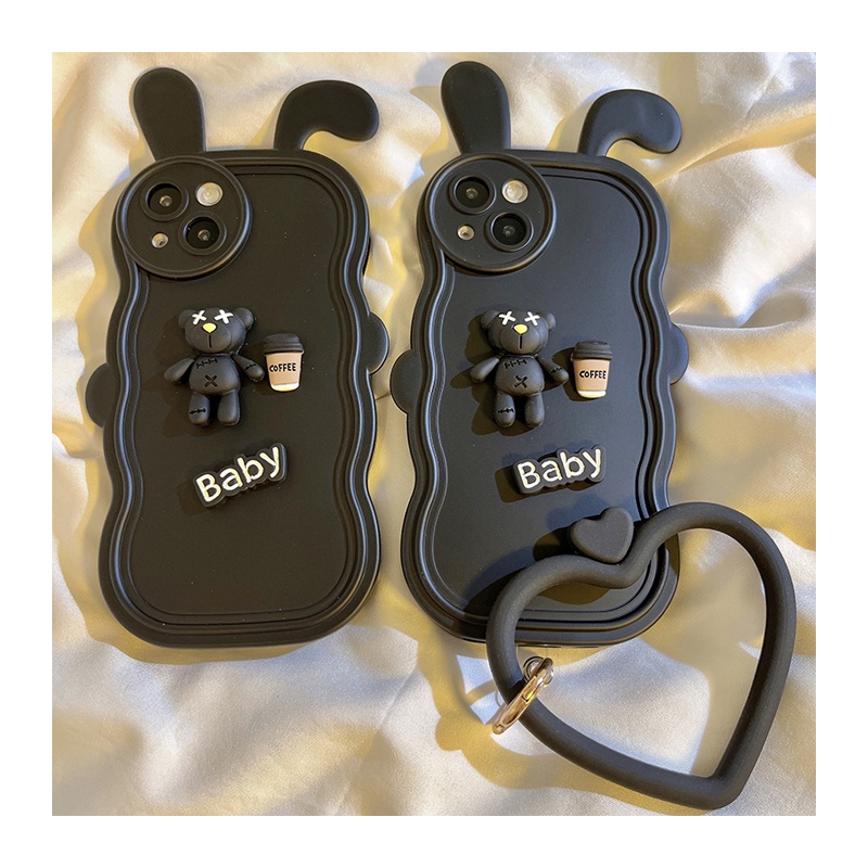 Ốp Điện Thoại Hình Tai Thỏ Gấu 3D Cho IPhone 14 14Pro 14ProMax 13 13Pro 13ProMax 12 12Pro 12ProMax 11 11Pro 11ProMax XSMax XR X XS