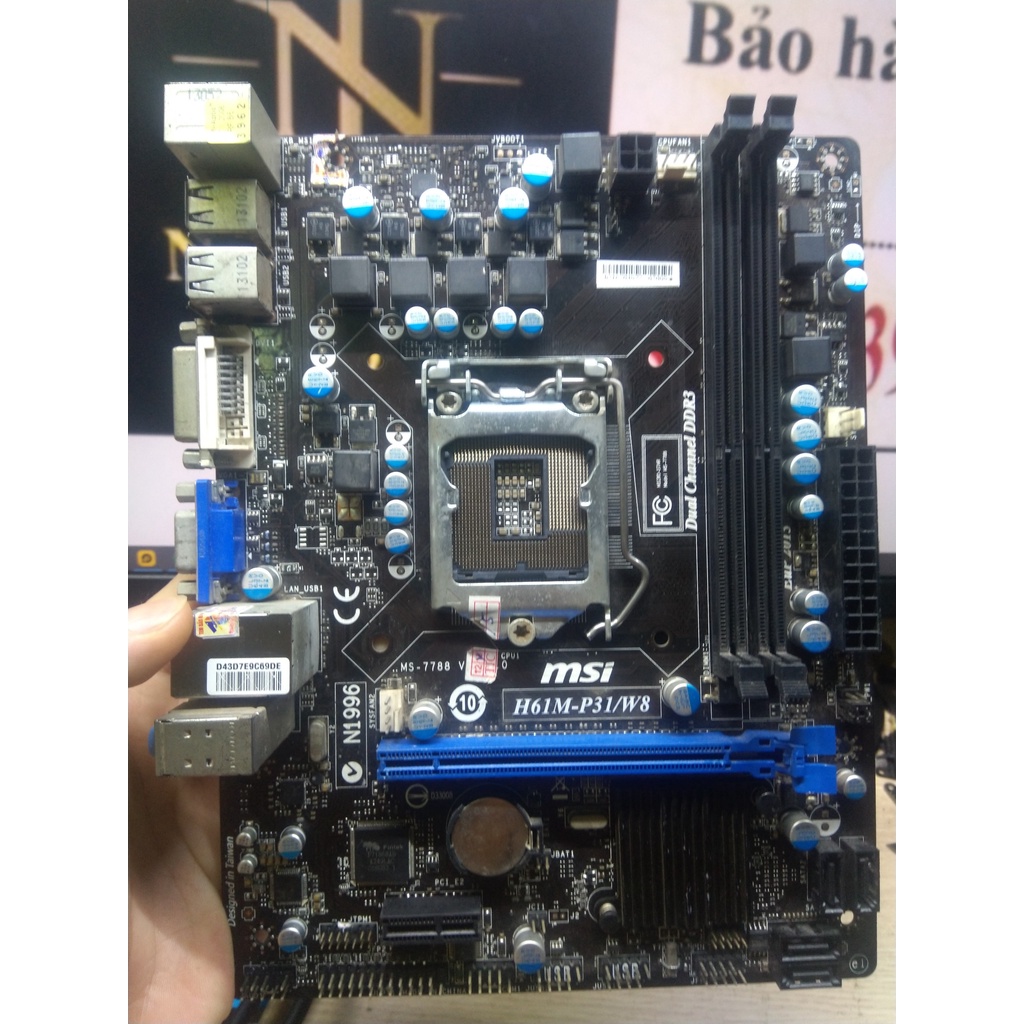 Main  MSI H61 -P31 zin.Main chính hãng bóc máy văn phòng, Main socket 1155