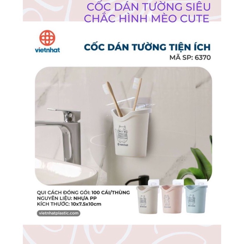 Cốc đựng bàn chải, kem đánh răng, ống đựng đũa thìa dán tường Tiện ích đa năng