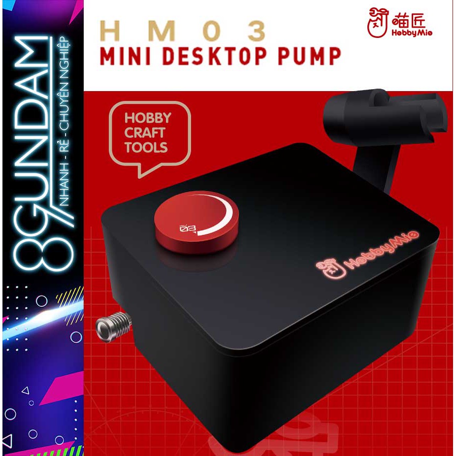 Combo máy bơm mini + súng airbrush phun sơn mô hình HM-03 Hobby Mio