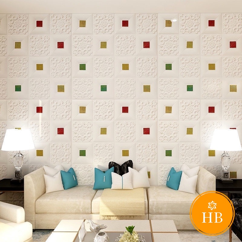 Xốp dán tường hoa văn cao cấp , kt 35x35 cm , siêu dính bền đẹp | BigBuy360 - bigbuy360.vn