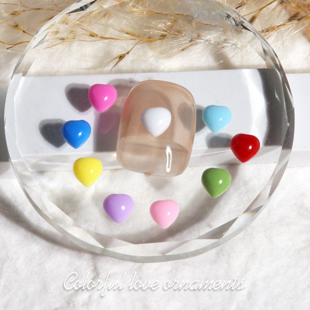 [Hàng mới về] Phụ kiện trang trí móng tay hình trái tim 3D nhiều màu thời trang Nhật Bản