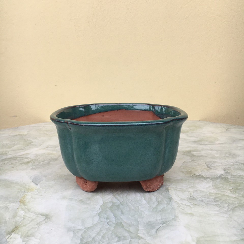 Chậu bonsai Áng mây cao mini men hỏa biến gốm Bát tràng 1 size BM-117