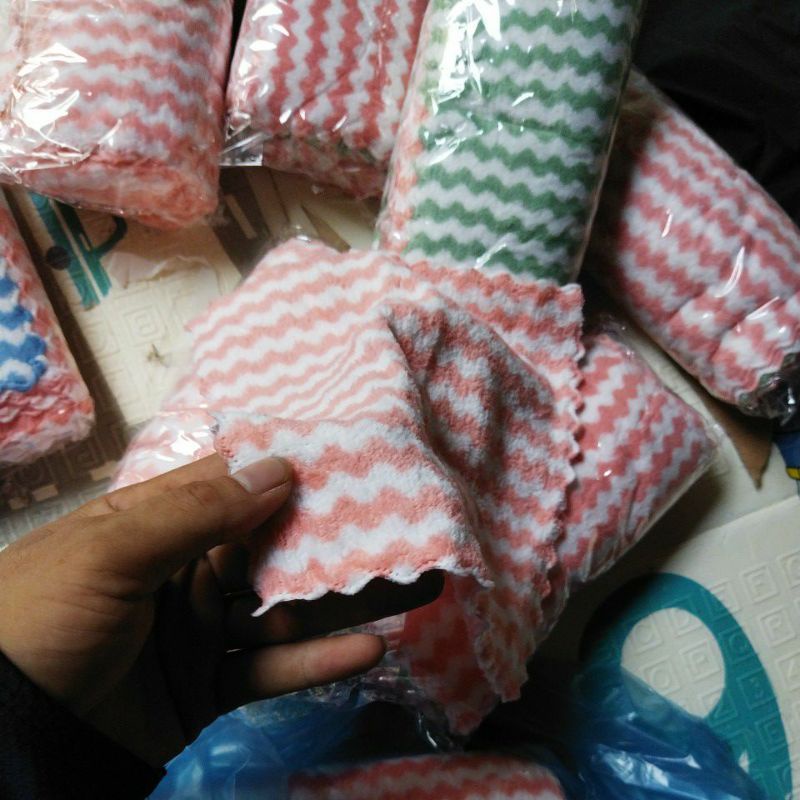 Set Combo 10 Khăn Lau Bếp Đa Năng 2 Mặt zic zắc