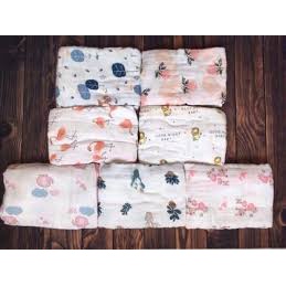 Khăn cotton aden 4 lớp đa năng dùng tắm hoặc quấn bé, loại đẹp, mềm mịn, size to 120x120cm