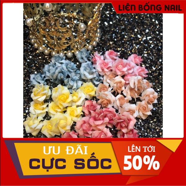 Hoa hồng - có video - hoa bột nail - hoa nail - hoa móng