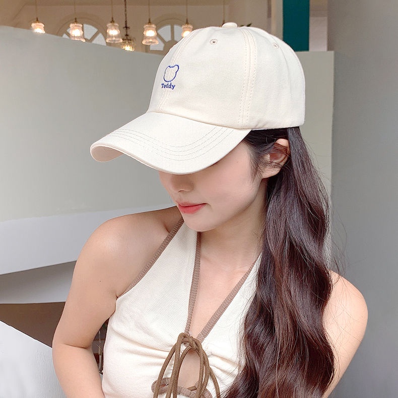 Mũ Lưỡi Trai Thêu Hình Gấu Phong Cách Hàn Quốc Xinh Xắn Cho Nữ