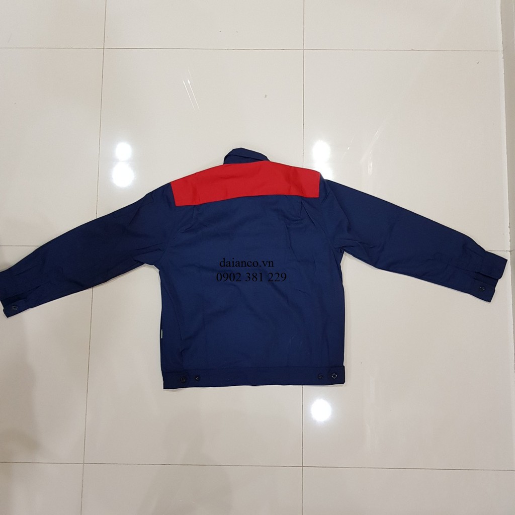 Bộ quần áo bảo hộ, quần áo kỹ sư màu xanh đen phối đỏ - DA11