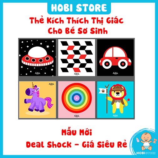 Bộ thẻ decal dán tường - kích thích thị giác chuẩn phương pháp Montessori - Hobi Store