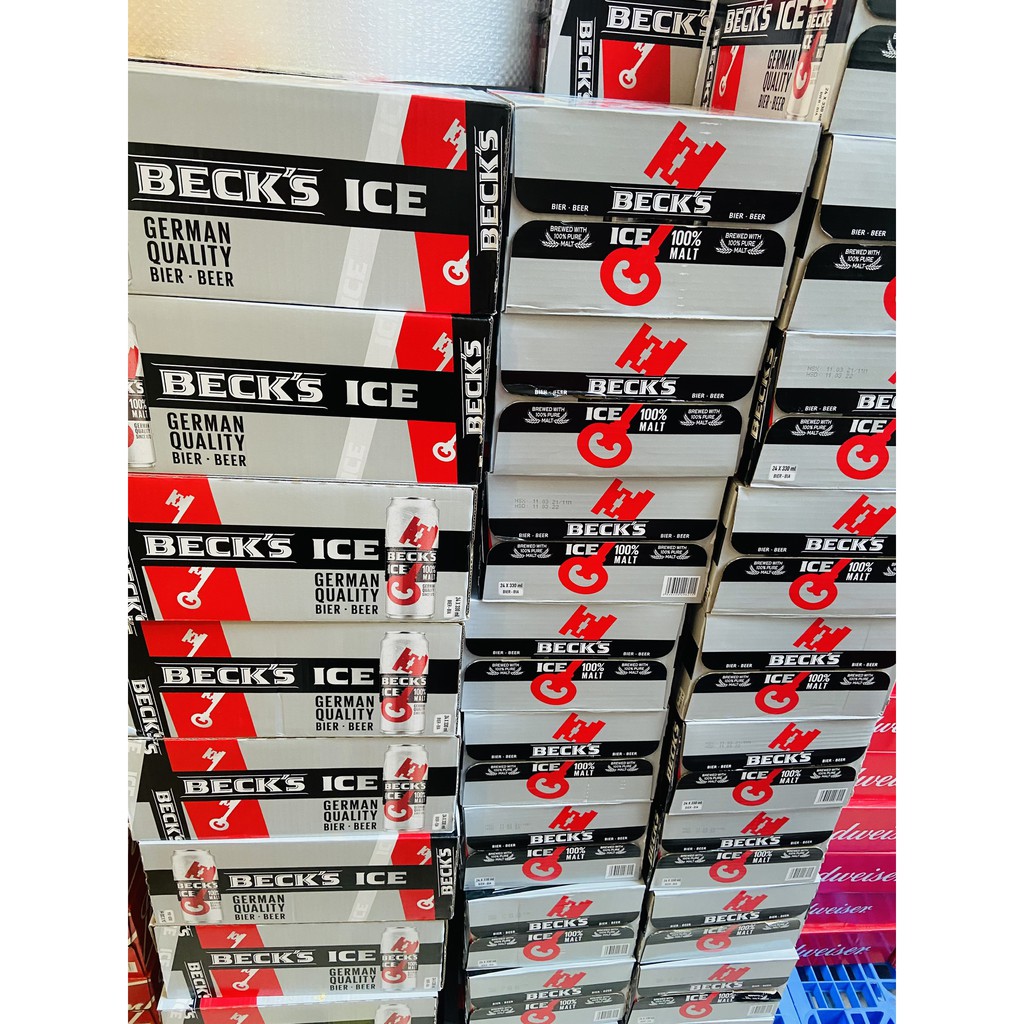 [Mẫu tết 100% trúng thưởng mới] Bia BECK'S ICE - Bia chuẩn Đức bất ngờ sảng khoái, Thùng tiêu chuẩn 24 lon/can x 330ml