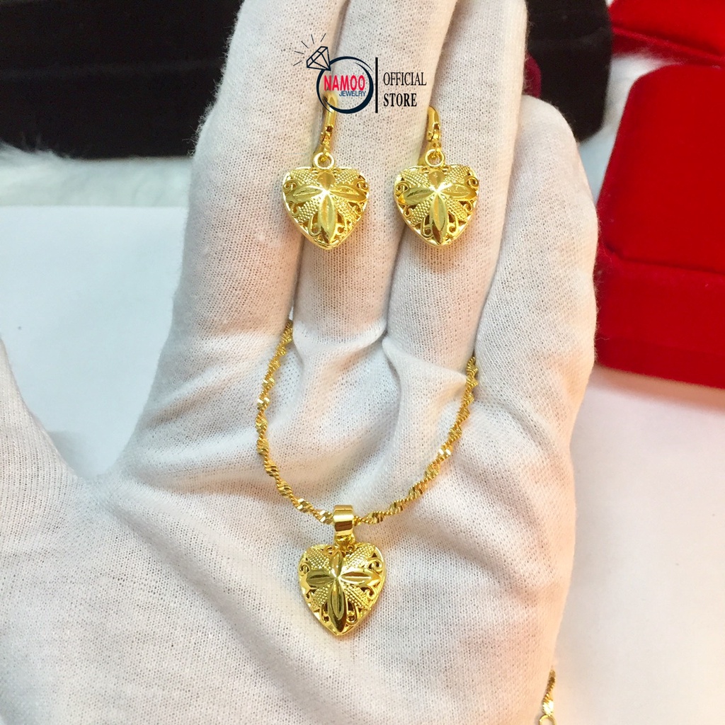 Set Dây CHuyền Và Nhẫn Nữ Mạ Vàng Cao Cấp V167 T167 Namoo Jewelry