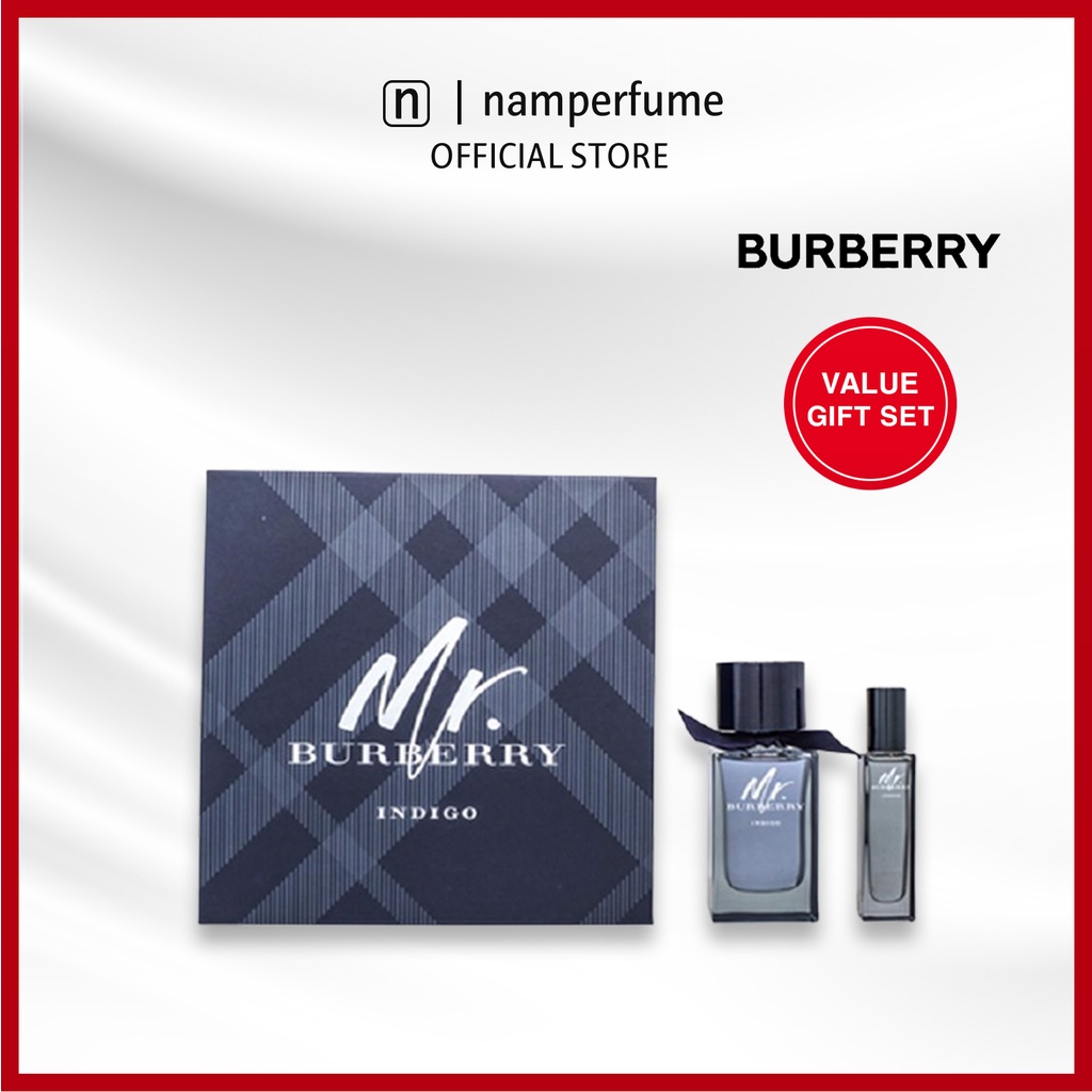 Gift Set nước hoa nam Mr. Burberry Indigo 2pcs ( EDT 100ml & 30ml )