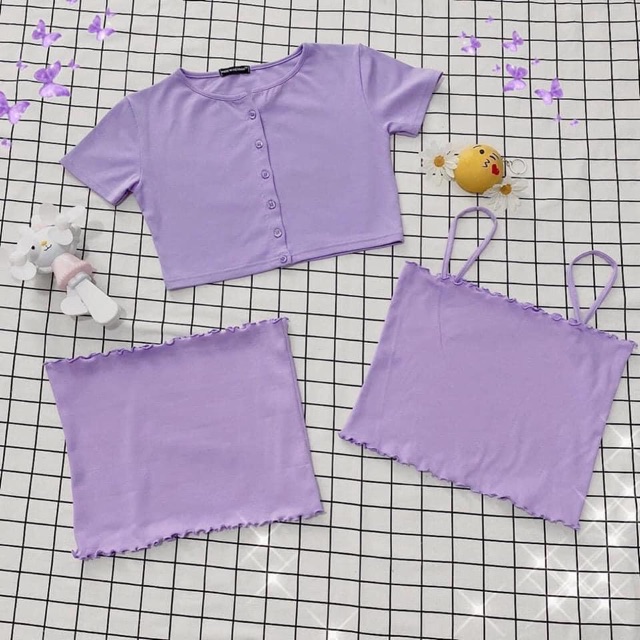 Áo Croptop Ống Trơn Cuốn Biên/TubeTop Basic Cuốn Biên Clip Thật