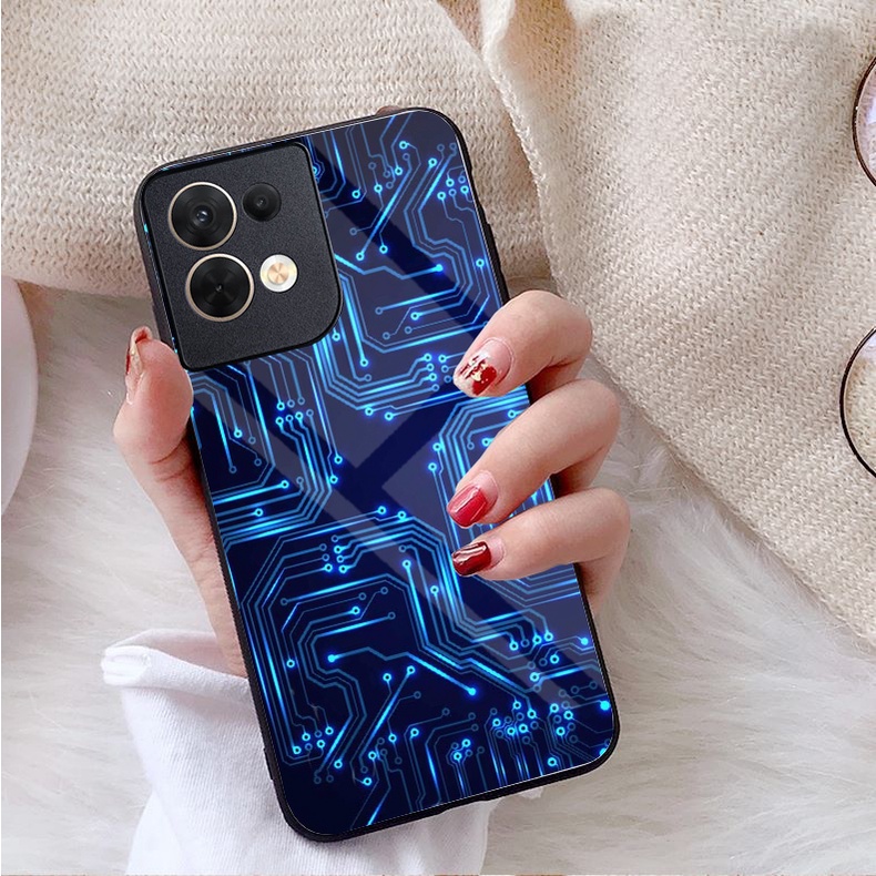 Ốp Lưng OPPO RENO 8 4G, RENO 8 5G, RENO 8Z 5G Mặt kính gương sáng bóng cao cấp