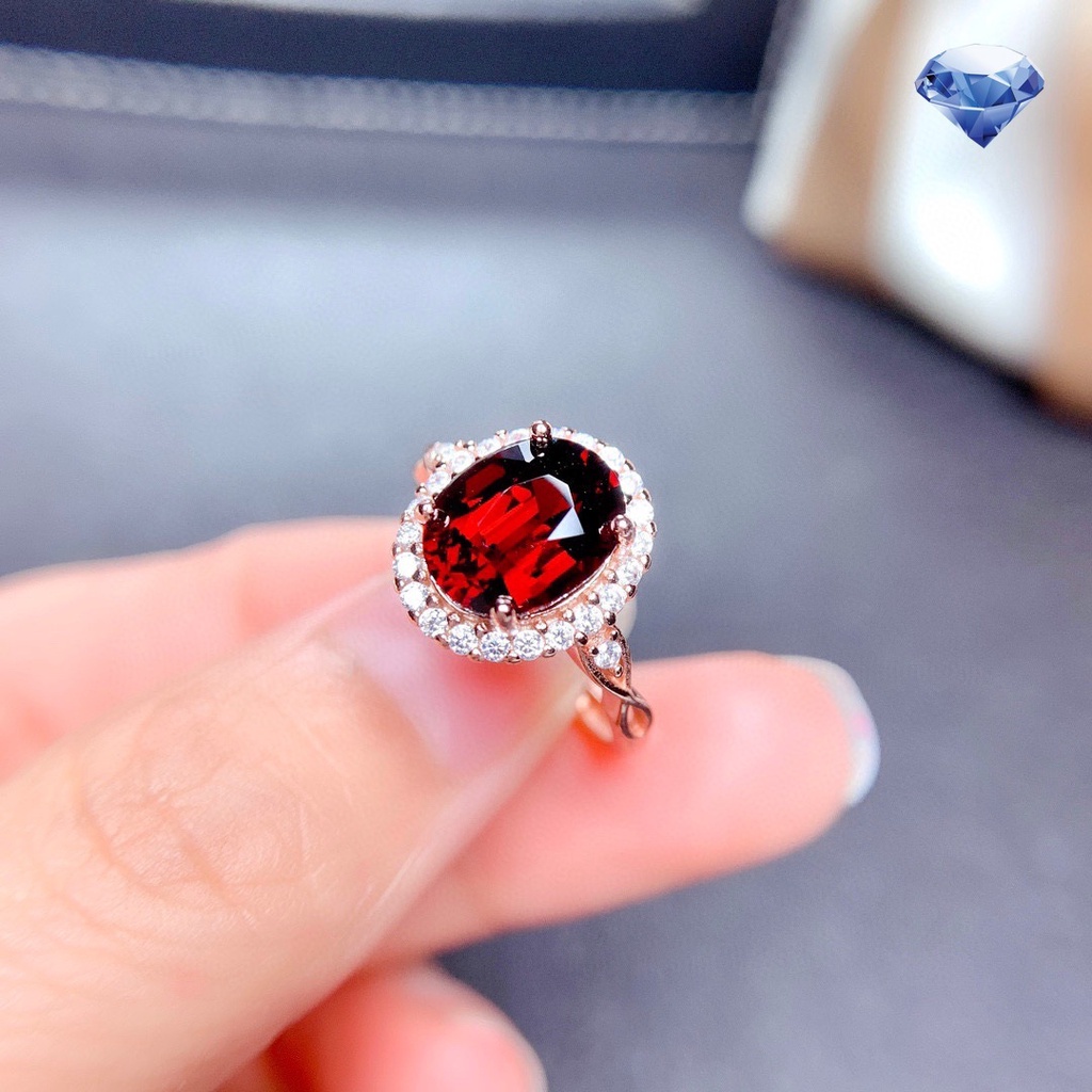 Nhẫn Thời Trang Mạ Vàng Hồng 18k Đính Đá Ruby Tinh Tế Tự Nhiên