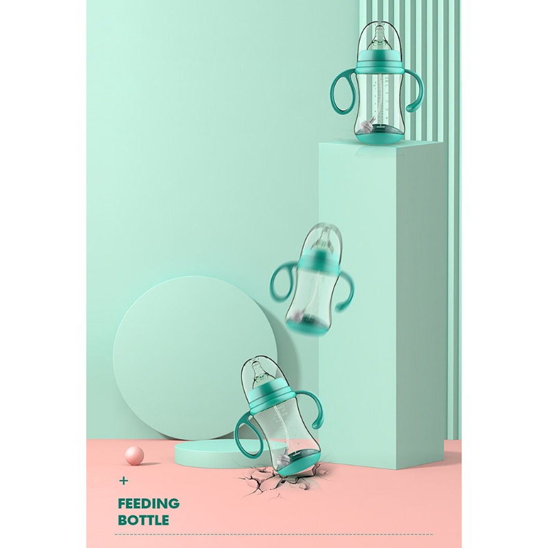 Bình Sữa Bằng Silicone Thiết Kế Miệng Rộng Tiện Lợi Dễ Sử Dụng Cho Bé