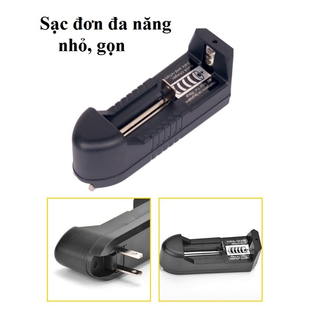 Bộ sạc pin tiểu AA và AAA Cục sạc pin 3.7V TG-088, Tự ngắt dùng cho đèn pin, quạt sạc, Sạc đơn, Cốc sạc...đa năng