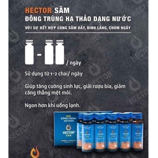 [CHÍNH HÃNG] Nước Đông Trùng Hạ Thảo Hector Sâm Hộp 10 Chai Hector Cordyceps Ginseng