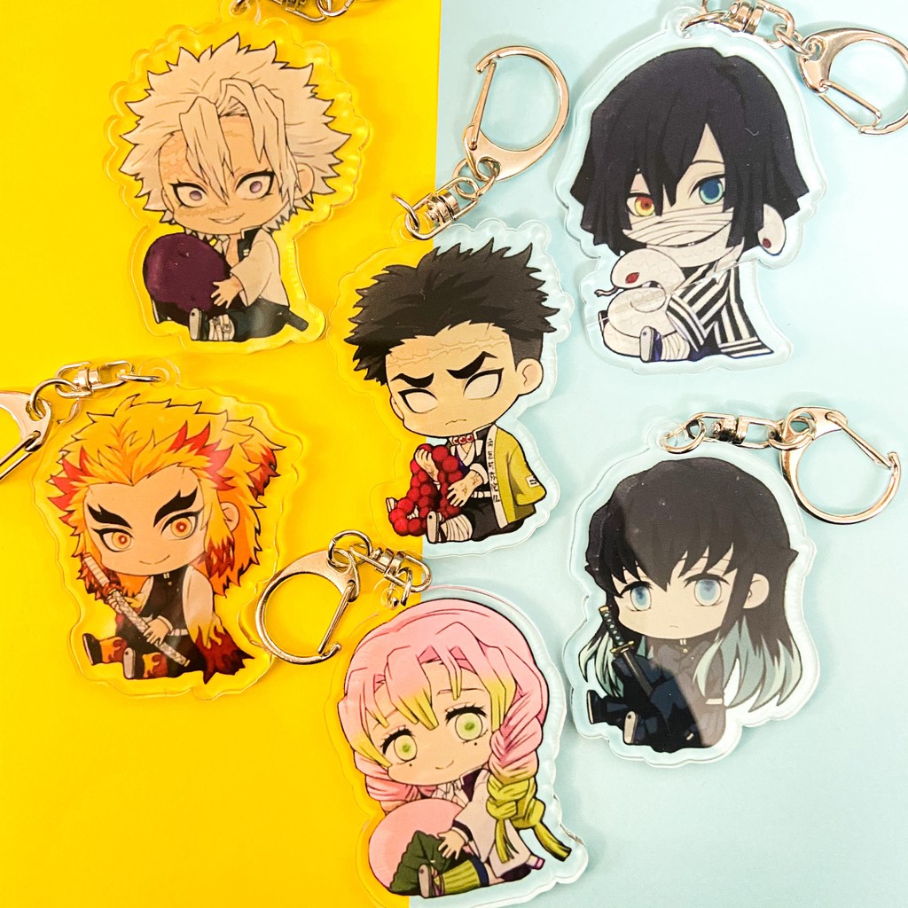( Mica trong acrylic ) Móc khóa DEMON SLAYER VER 2 quà tặng xinh xắn dễ thương in hình anime chibi