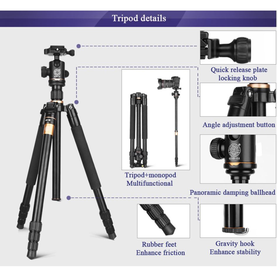 Chân máy ảnh Tripod Beike Q222