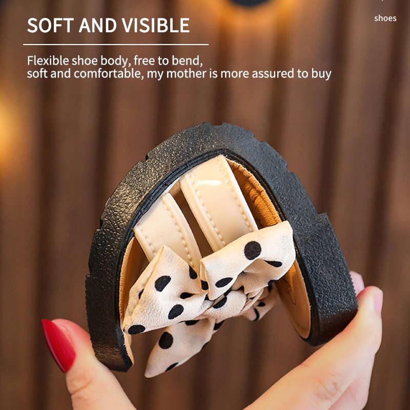 Dép Quai Nơ Đế Mềm Chống Trượt Cho Bé Gái