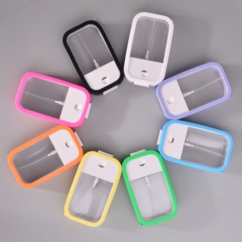 Vỏ bảo vệ chai xịt nước mini bằng silicon nhiều màu sắc kèm móc khóa