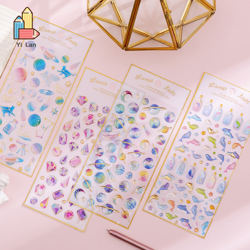 Miếng dán đá epoxy xinh xắn trang trí cho sổ tay