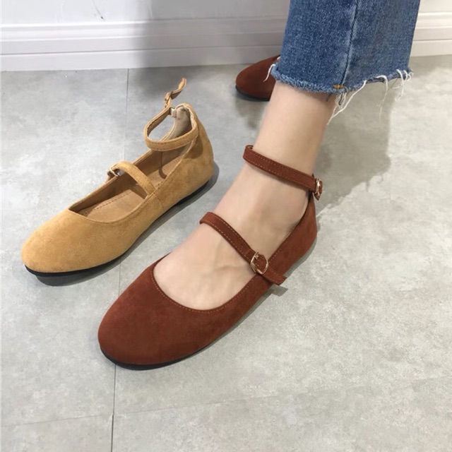 [ORDERTAOBAO] Giày bệt mũi tròn có 2 quai