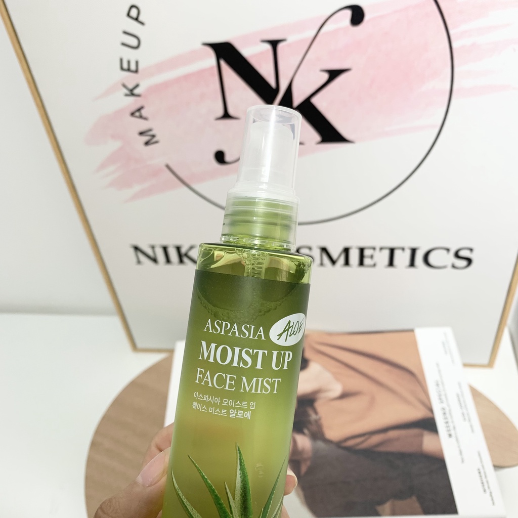 Xịt khoáng nha đam aloe vera Aspasia Moist Up Face Mist 150ml cấp ẩm làm dịu da tức thì