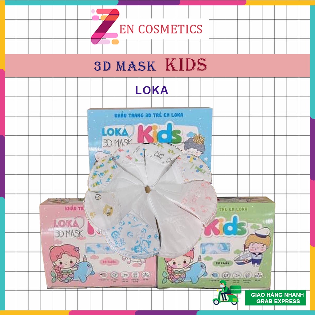 Khẩu Trang Trẻ Em 3D Mask Kids, Khẩu Trang Lọc Bụi Mịn, Hộp 50 Chiếc