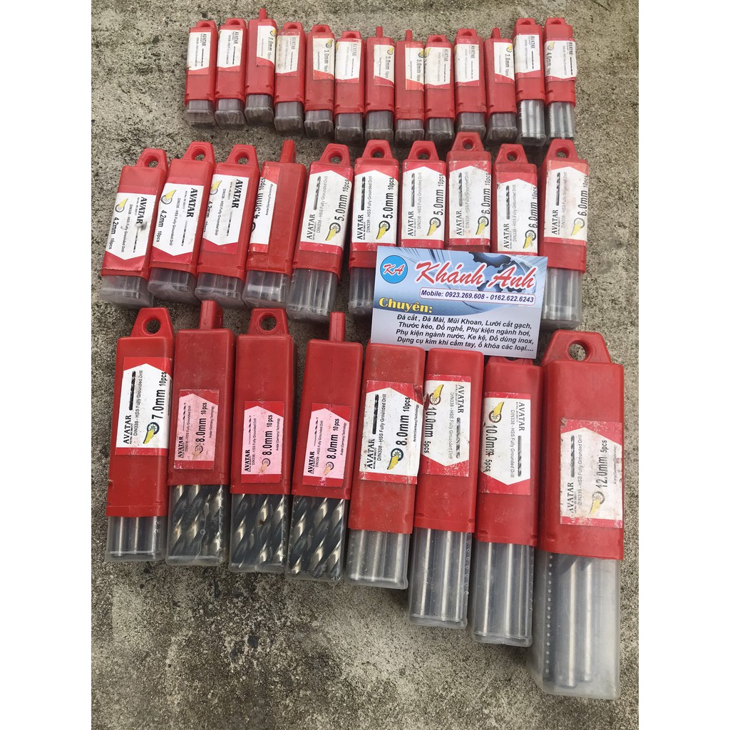 MŨI KHOAN SẮT, THÉP, INOX AVATAR HÀNG CHUẨN CHẤT LƯỢNG TỪ 7LI~12LI