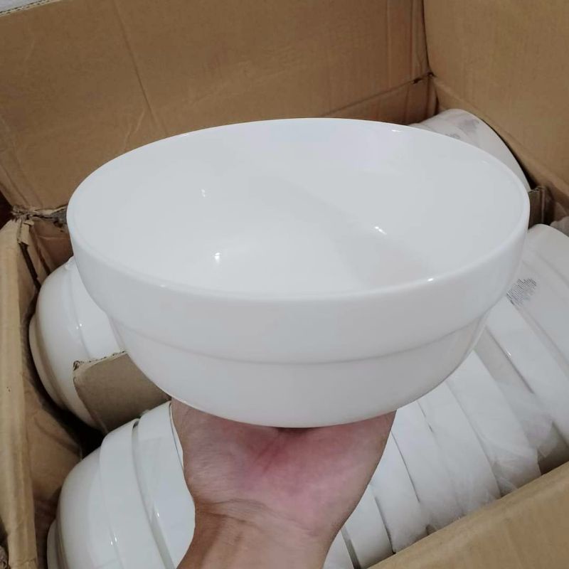Tô sứ trắng có ngấn 7inch 18cm- Tráng men cao cấp, tô canh, tô phở