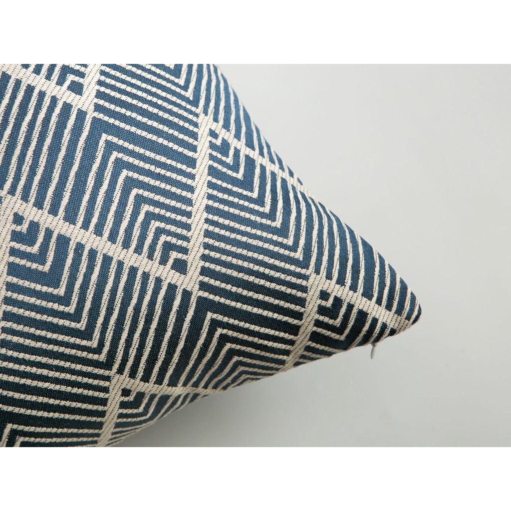 Vỏ gối cotton 60x60cm họa tiết gợn sóng có khóa kéo đơn giản trang trí phòng khách