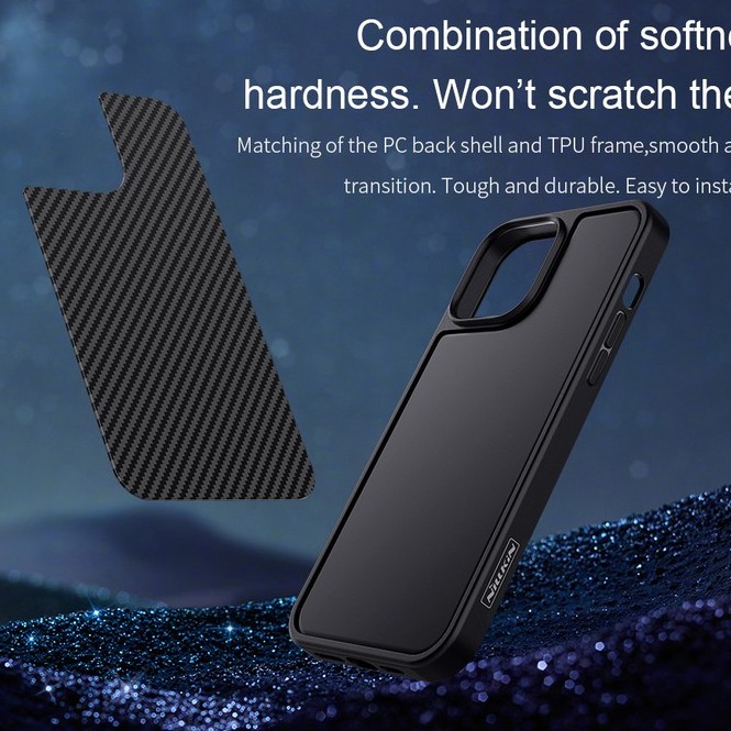 ỐP LƯNG VÂN CARBON FIBER iPhone 13/ 13 Pro/ 13 Pro Max/ 12/ 12 Pro/ 12 Pro Max hiệu Nillkin